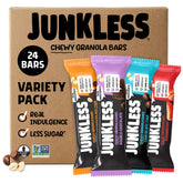 Junkless frente del empaque mostrando variedad y conveniencia
