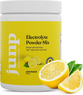 JUNP front packaging showing lemonade electrolyte powder and 90 servings for convenient hydration