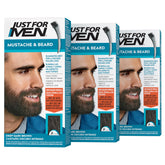 JUST FOR MEN empaque frontal mostrando tono Marrón Oscuro Profundo y beneficio cobertura