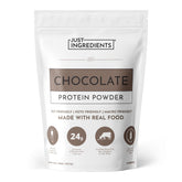 JUST INGREDIENTS envase frontal con etiqueta legible y beneficio de proteína limpia