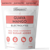 JUST INGREDIENTS empaque frontal mostrando 30 servicios y sabor guayaba mango