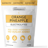 JUST INGREDIENTS empaque frontal de Orange Pineapple Electrolytes, apariencia clara y atractiva