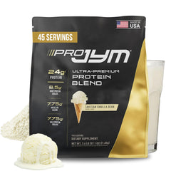 JYM Supplement Science frasco frontal Pro JYM Tahitian Vanilla mostrando el envase y beneficio de transparencia