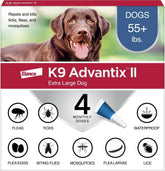 K9 Advantix II frente del paquete mostrando la protección mensual
