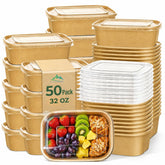 Kaderron front packaging showing 50-pack bowls and lids, convenient supply