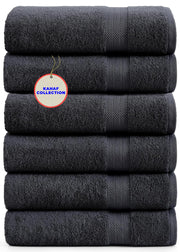 KAHAF COLLECTION front packaging showing six grey towels and value set