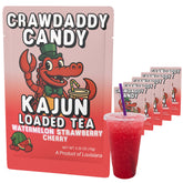 KaJun LOADED TEA frente del paquete mostrando sabores watermelon fresa cereza y diseño atractivo