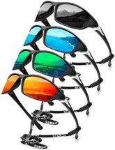 KALIYADI vista frontal del pack de 4 gafas, versatilidad para actividades