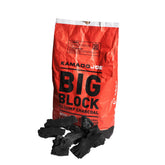 Kamado Joe bag front packaging showing 20 lb weight and natural hardwood benefits