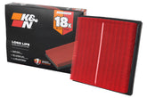 K&N filtro KNA-5064 vista frontal en su caja, durabilidad visible