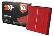 K&N filtro KNA-5064 vista frontal en su caja, durabilidad visible