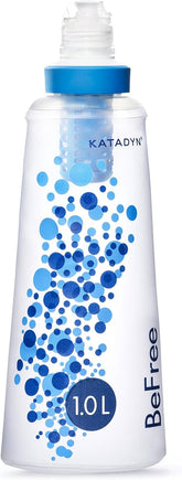 Katadyn BeFree front view showing bottle and label, highlighting portability