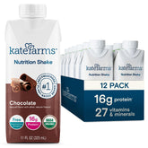 Kate Farms front packaging showing chocolate shake and brand benefits