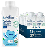 Kate Farms front packaging showing vanilla pediatric shake and benefits