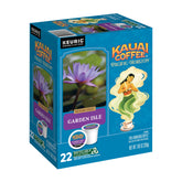 Kauai Coffee frente del paquete K-Cup mostrando marca y beneficio de aroma