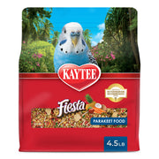 Kaytee Fiesta frente del empaque mostrando variedad, estimula curiosidad