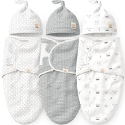 KeaBabies front packaging showing three-piece swaddle set and hat - convenient gifting