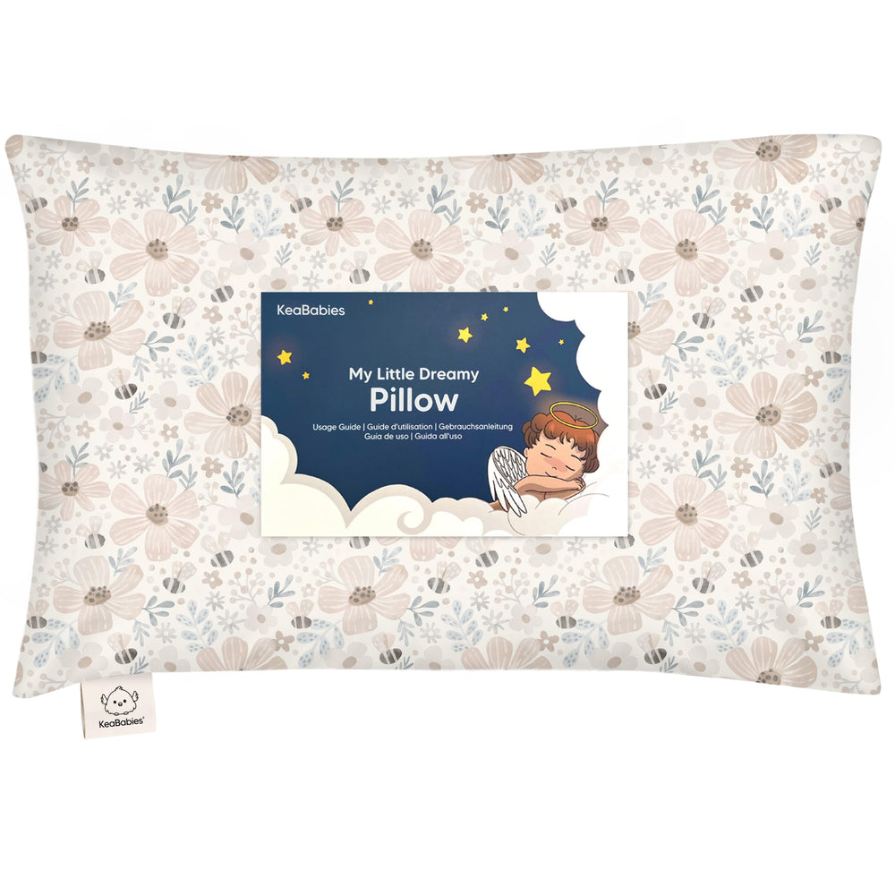 KeaBabies almohada frontal con funda Flora Vale, tamaño ideal para viajes