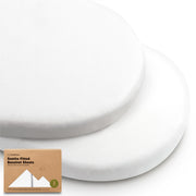 KeaBabies sábana frontal para bassinet mostrando ajuste y acabado suave