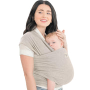 KeaBabies stone gray front view showing wrap length and soft drape for easy tying