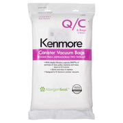 Kenmore empaque frontal mostrando paquete de seis bolsas, fácil almacenamiento