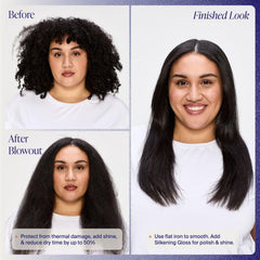 Kenra aplicación en mano rociando sobre cabello húmedo, beneficio: uso fácil