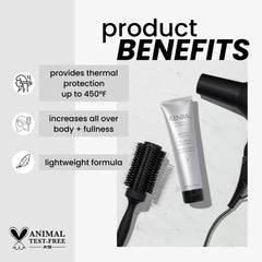 Kenra Perfect Blowout 5 textura cremosa en mano, demuestra fórmula ligera y fácil distribución