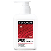 KERACOLOR envase frontal del Clenditioner rojo mostrando beneficio de color inmediato