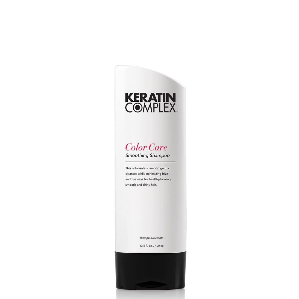 Keratin Complex frasco frontal mostrando diseño y beneficio protección del color