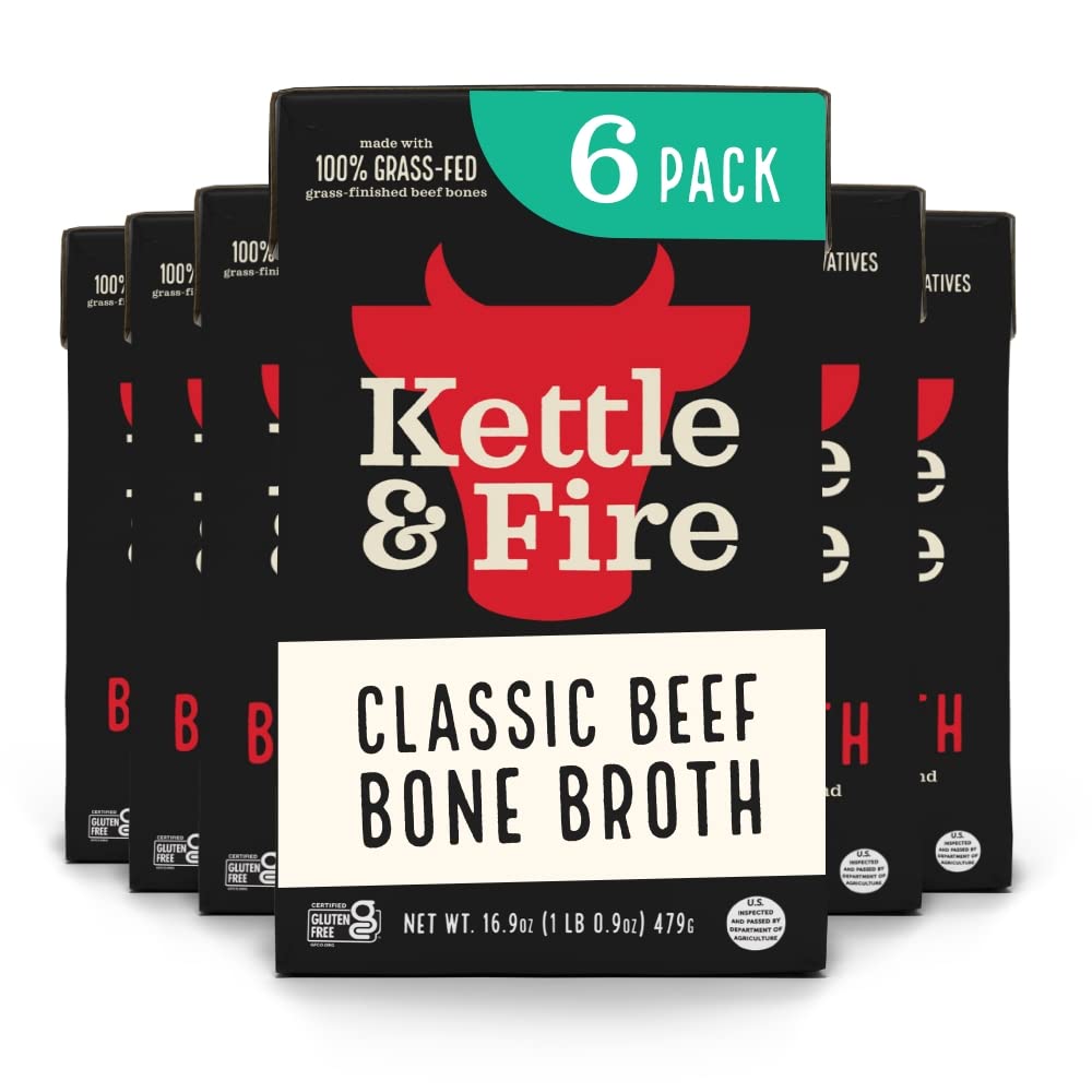 Kettle & Fire front packaging view showing six-pack and benefits