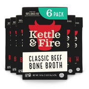 Kettle & Fire front packaging view showing six-pack and benefits