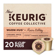 KEURIG COFFEE COLLECTIVE caja frontal Warm Hug muestra diseño y beneficios