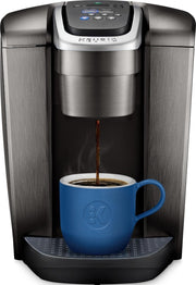 Keurig K-Elite front view showing brushed slate finish and sleek metal accents for style