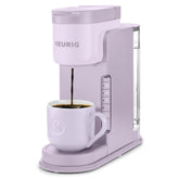 Keurig K-Express front view in lavender showing sleek design and compact footprint, adds style