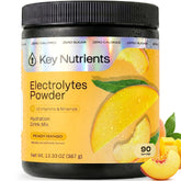 KEY NUTRIENTS front packaging showing peach mango tub and benefits