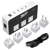 Key Power front view showing sockets and compact size for easy travel