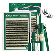 KEYYOU kit frontal con 132 clusters y adhesivo para volumen personalizado
