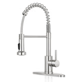 KHQF front view showing brushed nickel finish and sleek profile, enhances kitchen style