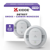 Kidde vista frontal del detector mostrando diseño claro y protección fiable
