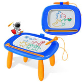 Kikidex front view of dark blue magnetic board showing clean drawing surface benefit