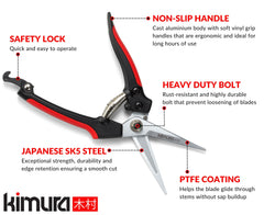 Kimura detalle de hojas SK5 mostrando corte limpio y precisión