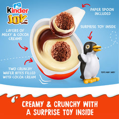 Kinder Joy primeros planos de los barquillos crujientes cubiertos de chocolate