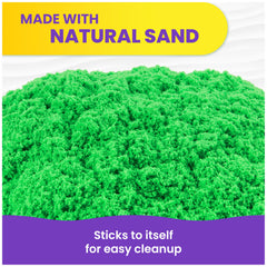 Kinetic Sand corte con espátula que demuestra facilidad de esculpir y detalle en creaciones