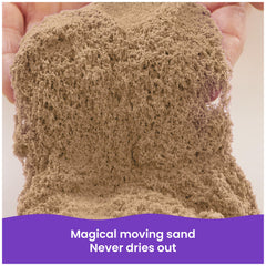Kinetic Sand textura en primer plano con granos más grandes y tacto natural