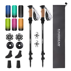 KINGGEAR frontal del empaque mostrando bastones y accesorios, presentación profesional