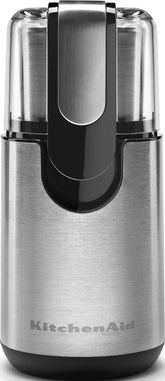 KitchenAid blade coffee grinder front view showing compact design and clear lid for easy control