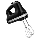 KitchenAid batidora de mano KHM512 negro mate vista frontal, potencia y control