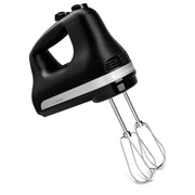 KitchenAid batidora de mano KHM512 negro mate vista frontal, potencia y control