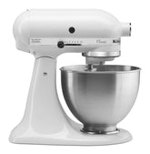 KitchenAid vista frontal blanca en encimera, aspecto profesional y compacta