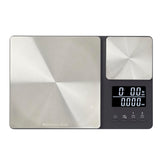 KitchenAid báscula KQ909 frontal con ambas plataformas mostrando beneficio de doble medición